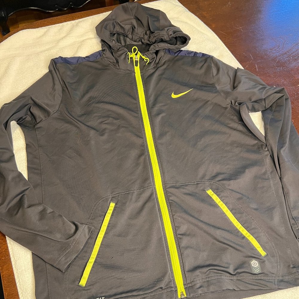 Nike Dri-Fit Athletic/running hoodie jacket neon